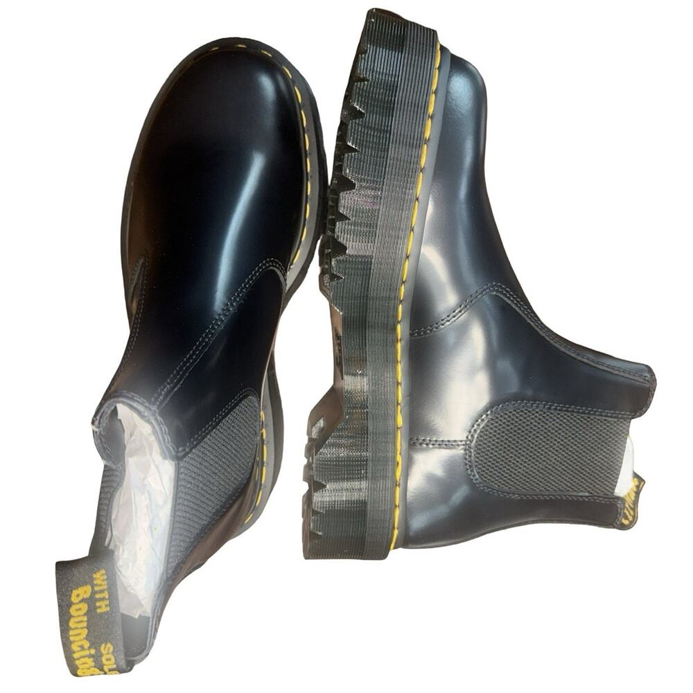 Dr. Martens 2976 Quad Chelsea Boots Black Leather NIB Men’s 10 Women’s 11 - Picture 11 of 13